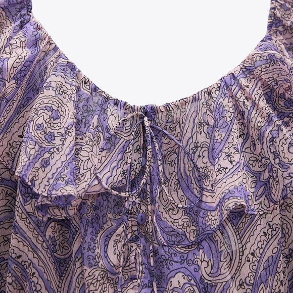 NWT ZARA Paisley Crop Top - Picture 3 of 10